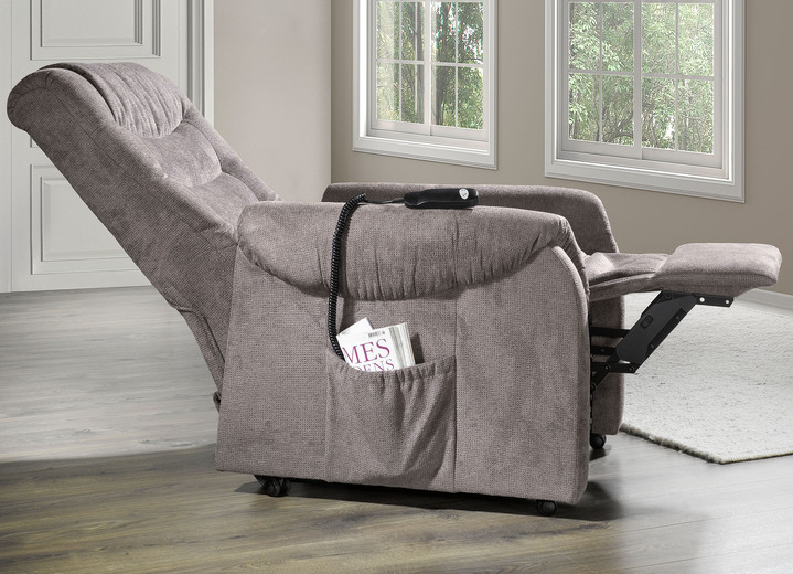 TV- & Relaxsessel - TV-Sessel mit Rollen und Federkern, in Farbe HELLBRAUN, in Ausführung manuell verstellbar Ansicht 3