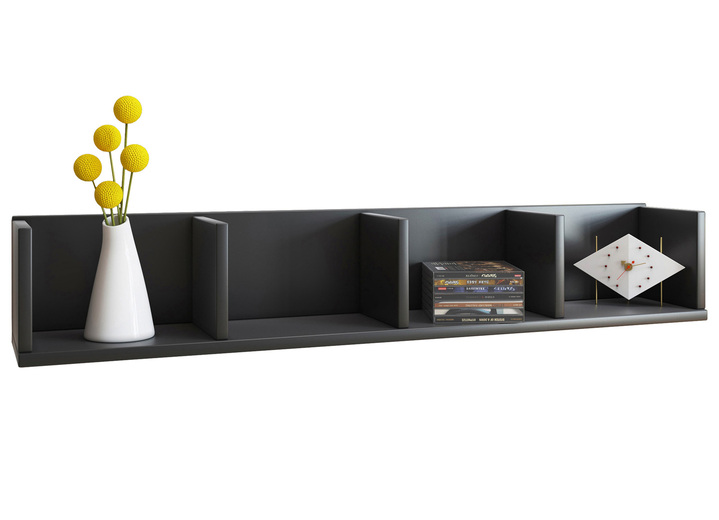 Regale & Schränke - Regal in Holzstruktur-Nachbildung, in Farbe SCHWARZ Ansicht 1
