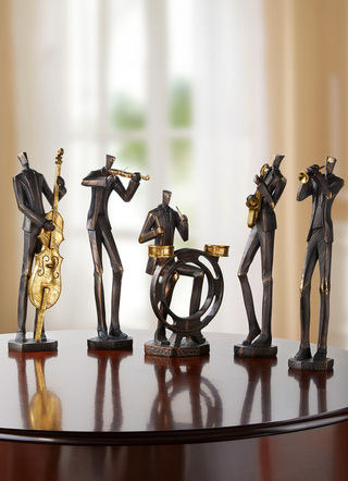 - Musiker mit goldfarbenen Akzenten, in Farbe SCHWARZ-GOLD, in Ausführung Saxophonist – Farbe SCHWARZ-GOLD – Ansicht 