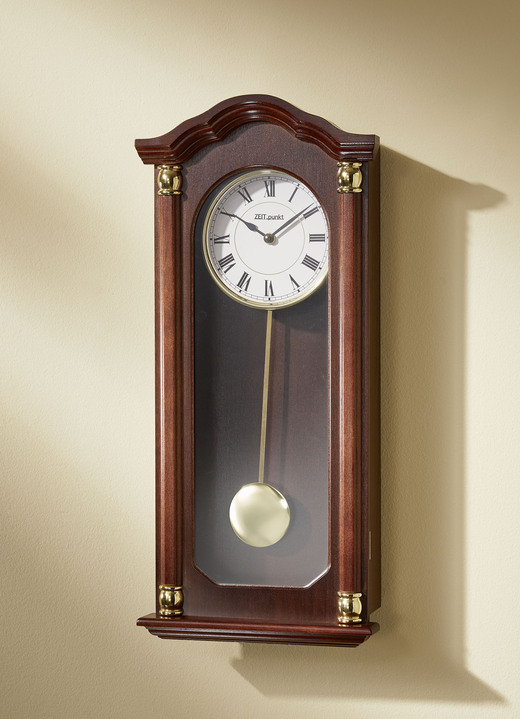 Uhren - Wanduhr aus teilmassivem Holz, in Farbe NUSSBAUM Ansicht 1