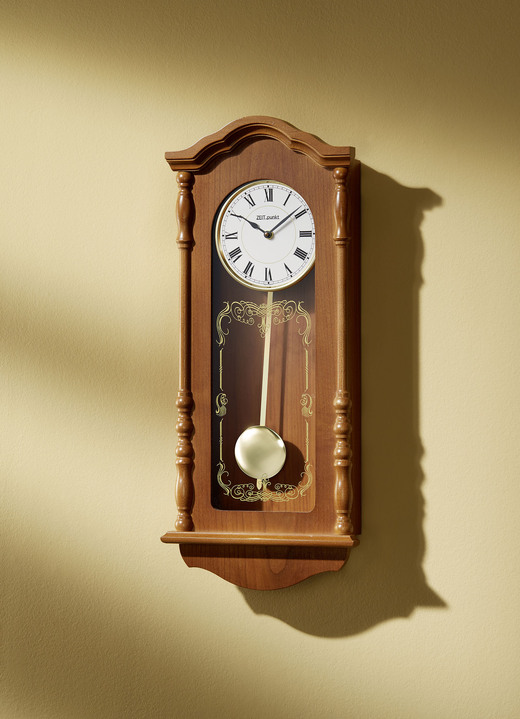 - Klassische Wanduhr mit Regulatorgehäuse, in Farbe KIRSCHBAUM