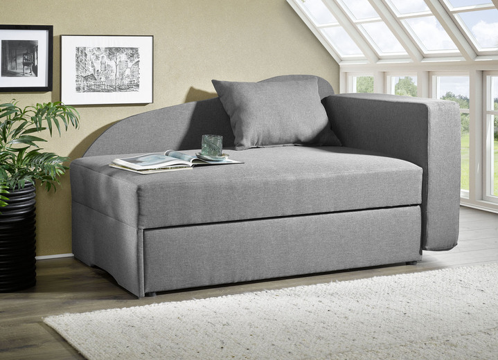 Schlafsofas - Schlafsofa mit Bonnellfederung, in Farbe GRAU, in Ausführung Armlehne rechts Ansicht 1