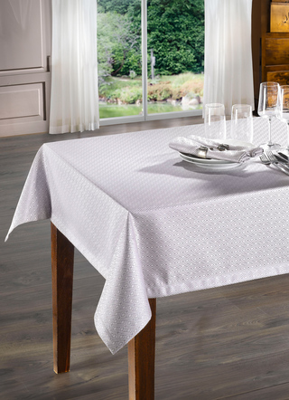 Tischdecken - Hochwertige Damast-Tischdekoration, in Größe 135 (Tischdecke, 130/170 cm) bis 302 (2 Servietten, 50/ 50 cm), in Farbe RUBIN – Farbe RUBIN – Ansicht 