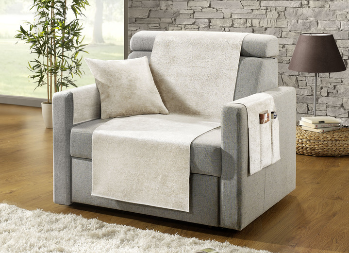 Sessel- & Sofaüberwürfe - Wohnaccessoires mit Anti-Rutsch-Beschichtung, in Größe 100 (Sesselauflage, 50x 90 cm) bis 910 (Kissenbezug, 50x 50 cm), in Farbe TANNE Ansicht 6