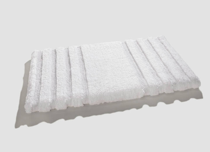 Heimtextilien - Flusenfreie Badgarnitur mit rutschhemmender Rückseite, in Größe 100 (Vorleger halbrund, 50/ 80 cm) bis 110 (Hänge-WC-Garnitur 2-teilig), in Farbe DUNKELBLAU Ansicht 6