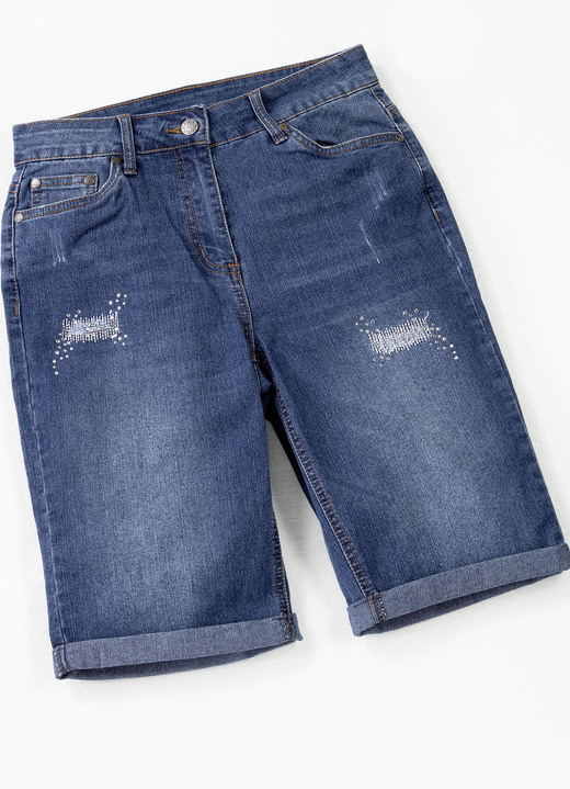 Jeans - Jeans-Bermudas mit tollen Used-Effekten Ansicht 2 Jeans - Jeans-Bermudas mit tollen Used-Effekten, in Größe 032 bis 050, in Farbe ANTHRAZIT Ansicht 2