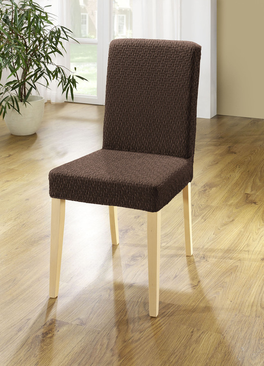 Sessel- & Sofaüberwürfe - Stretchbezüge mit schöner Strukturierung, in Größe 101 (Sesselbezug) bis 115 (Stuhlbezüge, 4er-Set), in Farbe ZIEGELROT Ansicht 22