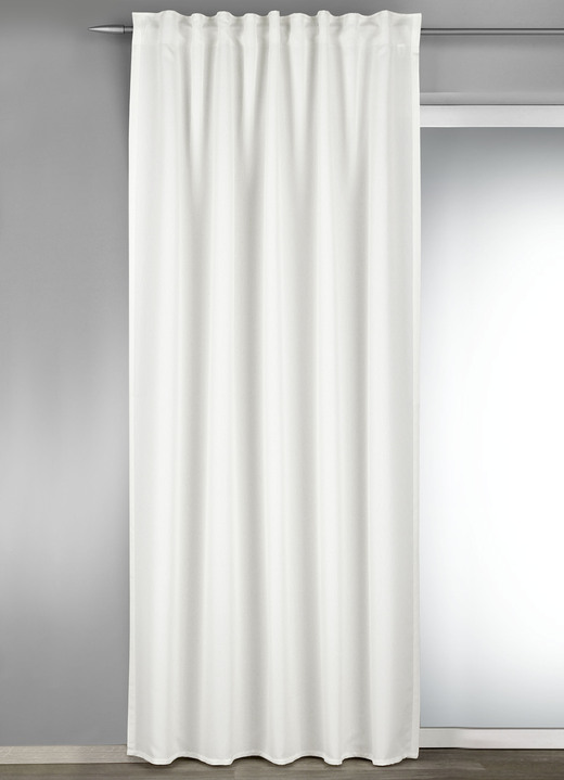 Klassisch - Halbtransparente Übergardine, in Größe 365 (H145xB135 cm) bis 458 (H245xB135 cm), in Farbe WEISS Ansicht 1
