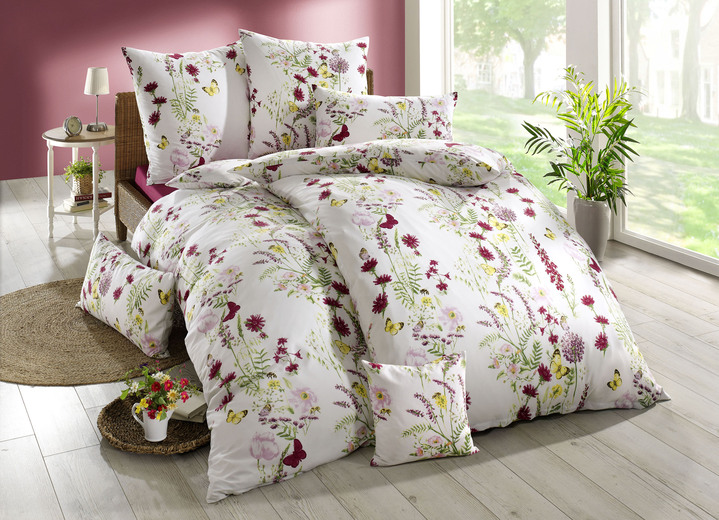 Bettwäschegarnituren - Bettwäsche-Garnitur aus Microfaser, in Größe 112 (80/80 cm + 135/200 cm) bis 912 (Sparset), in Farbe ROSA Ansicht 1