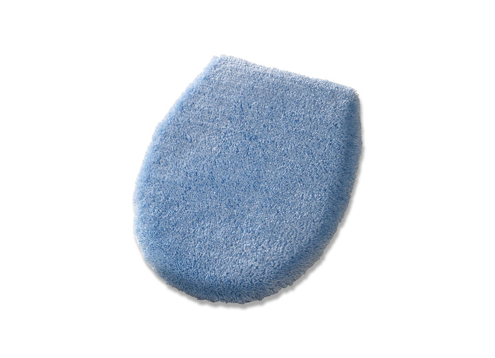 Badgarnituren - Badgarnitur von Grund mit rutschhemmender Rückseite, in Größe 100 (Vorleger halbrund, 50/ 80 cm) bis 112 (WC-Deckelbezug, 47/ 50 cm), in Farbe BLAU Ansicht 1