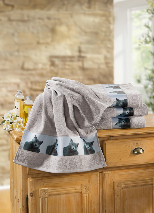 - Kuschelweiche Frottier Handtücher, in Größe 200 (1 Handtuch, 50/100 cm) bis 205 (5-teiliges Sparset), in Farbe GRAU Ansicht 2