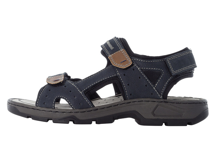 Sandalen & Pantoletten - Rieker, klassische Herren-Trekkingsandalen, aus Leder, in Größe 040 bis 046, in Farbe DUNKELBLAU Ansicht 2
