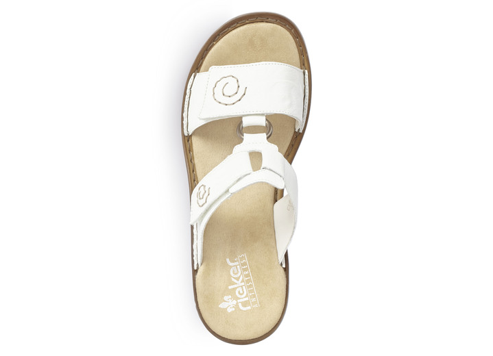 Komfortschuhe - Rieker, modische Damen-Pantoletten, Weite H, mit Klettverschluss, in Größe 036 bis 042, in Farbe WEISS Ansicht 5