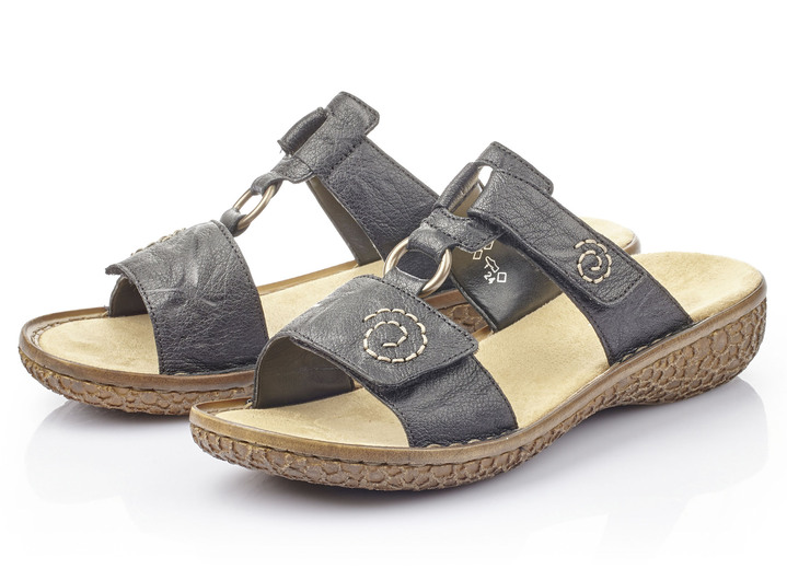 Komfortschuhe - Rieker, modische Damen-Pantoletten, Weite H, mit Klettverschluss, in Größe 036 bis 042, in Farbe WEISS Ansicht 8