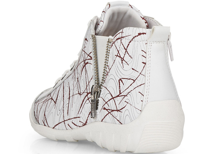 - Remonte Schnür-Stiefelette aus effektvoll bedrucktem Nappaleder, in Größe 036 bis 042, in Farbe WEISS-ROT Ansicht 6