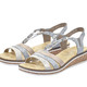 Sandaletten & Pantoletten - Rieker, modische Damen-Sandalen, mit Gummizug, in Größe 036 bis 042, in Farbe BLEU-SILBER – Farbe BLEU-SILBER – Ansicht 4