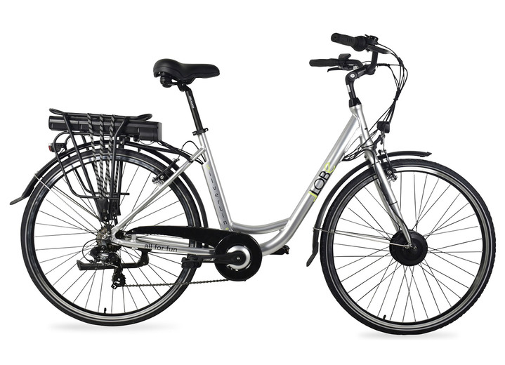 Mobilität - Llobe-Akku-City-Fahrrad mit Aluminiumrahmen, in Farbe SILBER Ansicht 1
