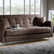 Schlafsofas - Schlafsofa auf Chromfüßen mit Bettkasten – Farbe BRAUN – Ansicht 1 Schlafsofas - Schlafsofa auf Chromfüßen mit Bettkasten, in Farbe CREME – Farbe BRAUN – Ansicht 1