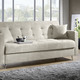 Schlafsofas - Schlafsofa auf Chromfüßen mit Bettkasten – Farbe CREME – Ansicht 1 Schlafsofas - Schlafsofa auf Chromfüßen mit Bettkasten, in Farbe CREME – Farbe CREME – Ansicht 1