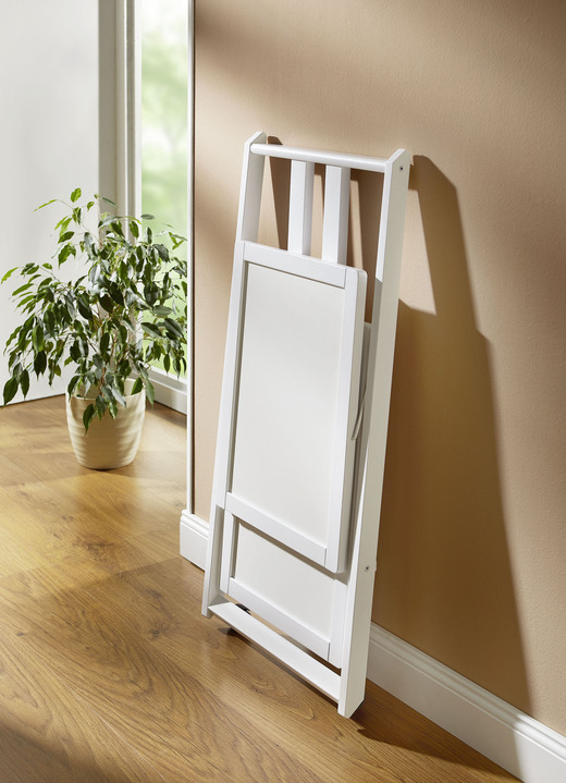 Kleinmöbel - Servierwagen mit Gestell aus massivem Buchenholz, in Farbe WEISS Ansicht 2