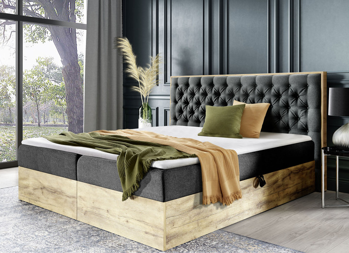 Betten - Boxspringbett mit Bettkasten und Topper, in Farbe BRAUN Ansicht 5