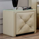Kleinmöbel - Nachttisch mit Schublade und Glasplatte, in Farbe CREME