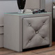 Kleinmöbel - Nachttisch mit Schublade und Glasplatte, in Farbe CREME