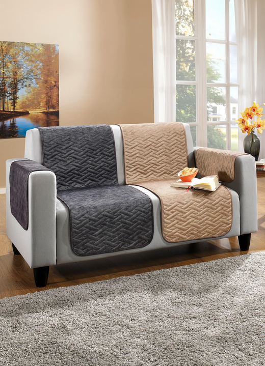 Sessel- & Sofaüberwürfe - Wohnaccessoires in Wildleder-Optik mit Anti-Rutsch-Rückseite, in Größe 101 (Sesselschoner, 50x150 cm) bis 865 (2 Armlehnenschoner, 50x 70 cm), in Farbe BORDEAUX Ansicht 5