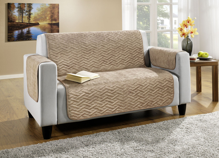 Sessel- & Sofaüberwürfe - Wohnaccessoires in Wildleder-Optik mit Anti-Rutsch-Rückseite, in Größe 101 (Sesselschoner, 50x150 cm) bis 865 (2 Armlehnenschoner, 50x 70 cm), in Farbe TERRA Ansicht 2