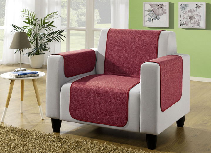 Sessel- & Sofaüberwürfe - Wohnaccessoires mit Fleckschutz-Ausrüstung und Anti-Rutsch-Beschichtung, in Größe 101 (Sesselschoner, 50x150 cm) bis 865 (2 Armlehnenschoner, 50x 70 cm), in Farbe ROT Ansicht 1