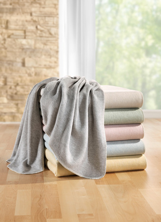 - Komfortable Wohndecke aus Baumwolle, in Farbe ROSÉ – Farbe ROSÉ – Ansicht 