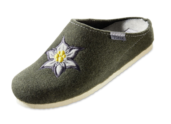 Hausschuhe - Hausschuh mit anatomisch geformten Fußbett, in Größe 036 bis 042, in Farbe OCKER Ansicht 3