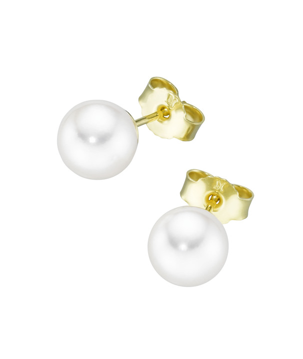 mit Perlen - Elegante Ohrstecker aus Gold mit Akoya-Perlen, in Farbe  Ansicht 2