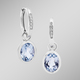 Ohrschmuck - Schicke Ohrringe mit beh. Blautopas und synth. Zirkonia, in Farbe  – Ansicht 1