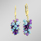 - Trauben-Orringe mit echt Amethyst und beh. Türkis, in Farbe  – Ansicht 1