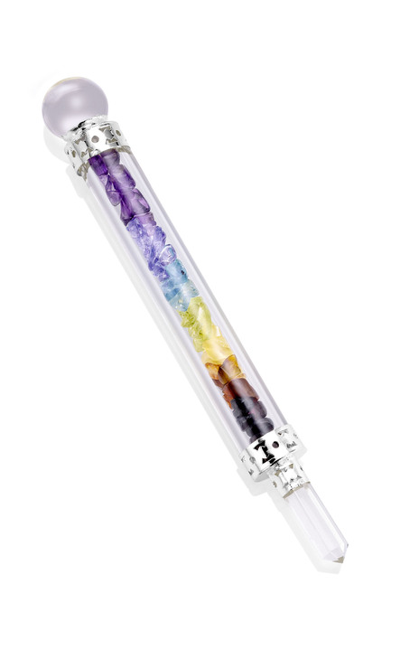 - Chakrastab, mit einer Bergkristallspitze, in Farbe  Ansicht 2