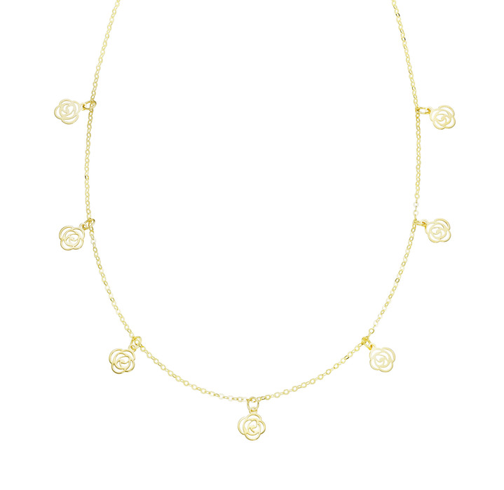 ohne Steine / mit Zirkonia - Tolle Ankerkette mit Rosen, in Farbe  Ansicht 2