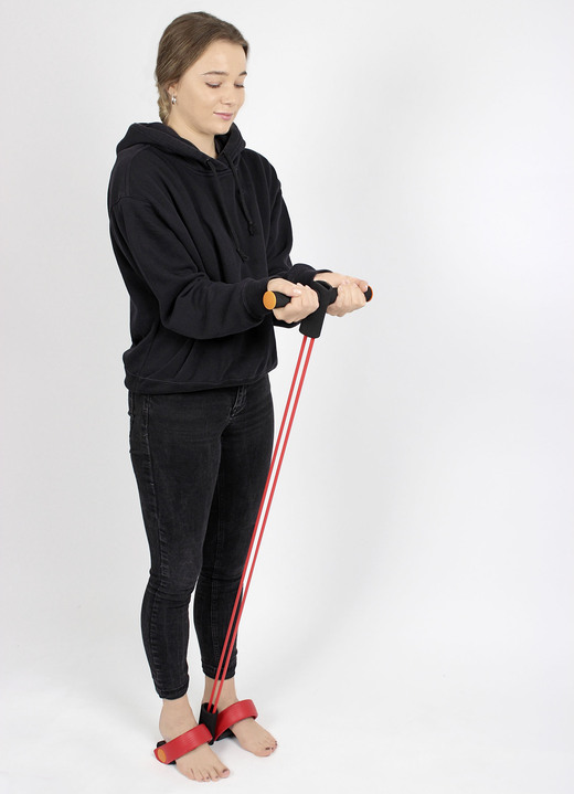 Fitness - Gymnastiktrainer, im Sitzen und Stehen nutzbar, in Farbe SCHWARZ-ROT Ansicht 3