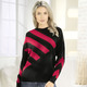 Pullover - Pullover mit Intarsienmuster, in Größe 036 bis 052, in Farbe SCHWARZ-ROT