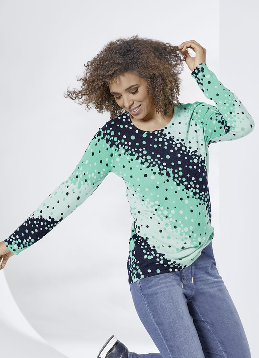 Damenmode - Pullover in Feinstrick, in Größe L(44/46) bis XL(48/50), in Farbe GRÜN-SCHWARZ