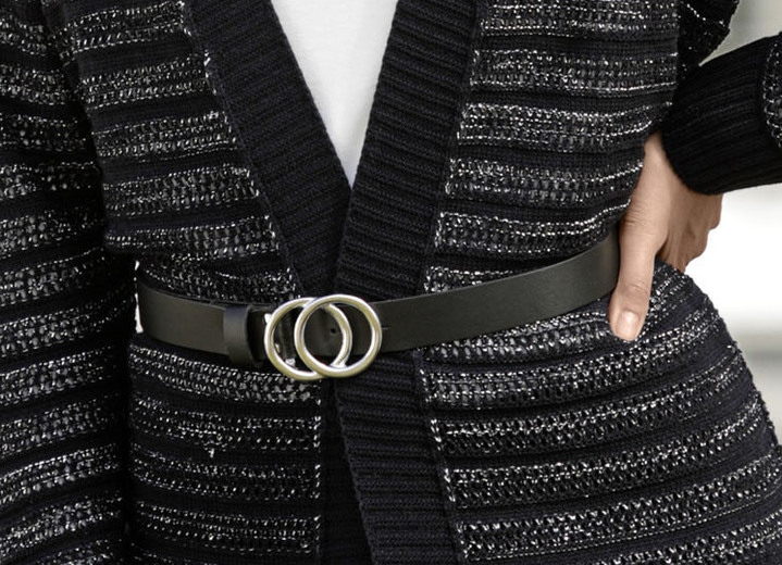 - Ledergürtel, in Größe 090 bis 110, in Farbe SCHWARZ Ansicht 2