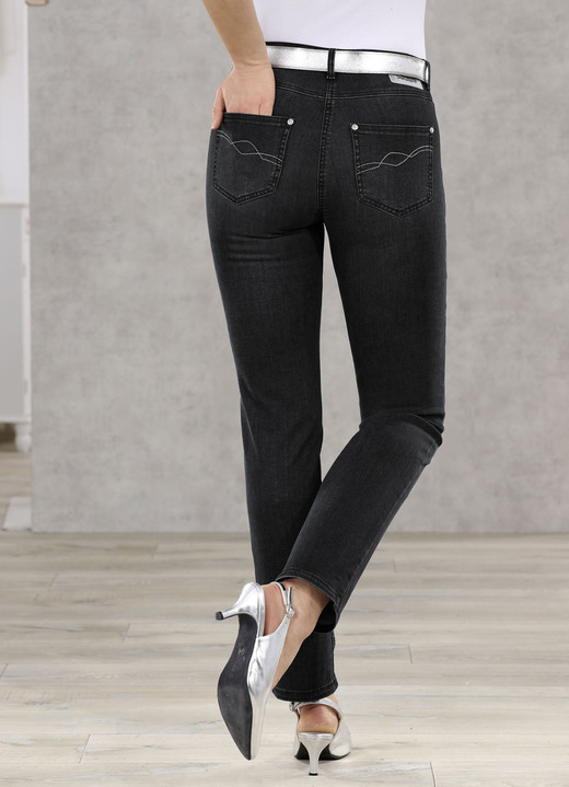 Jeans - Bauchweg-Jeans in 5-Pocket-Form, in Größe 018 bis 052, in Farbe DUNKELBLAU Ansicht 6