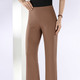 Hosen - Jerseyhose mit ausgestellter Fußweite – Farbe COGNAC – Ansicht 3 Hosen - Jerseyhose mit ausgestellter Fußweite, in Größe 018 bis 092, in Farbe SCHWARZ – Farbe COGNAC – Ansicht 3