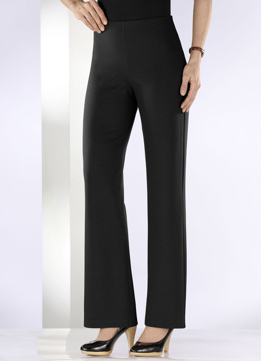 Hosen - Jerseyhose mit ausgestellter Fußweite Ansicht 3 Hosen - Jerseyhose mit ausgestellter Fußweite, in Größe 018 bis 092, in Farbe SCHWARZ Ansicht 3