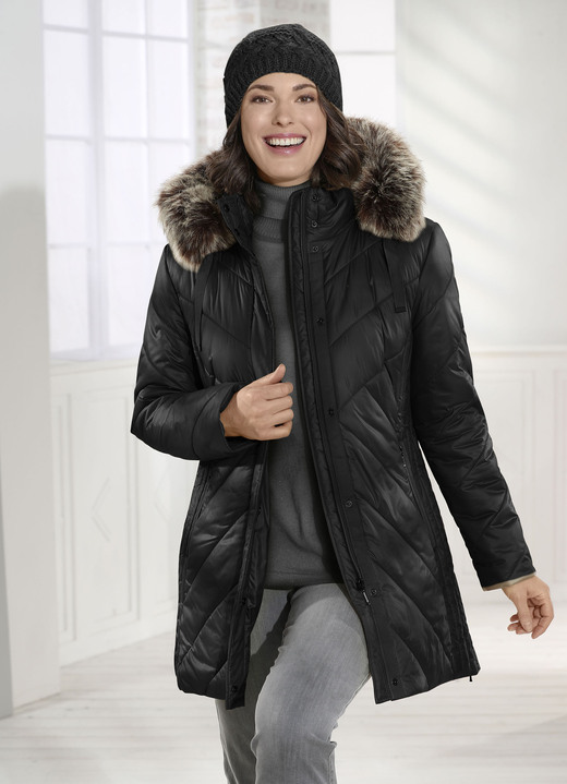 Jacken, Mäntel, Blazer - Jacke mit abnehmbarer Kapuze Jacken, Mäntel, Blazer - Jacke mit abnehmbarer Kapuze, in Größe 040 bis 060, in Farbe SCHWARZ