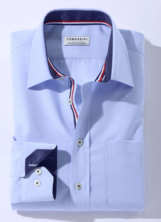 Hemden, Pullover & Shirts - Hemd in 4 Farben mit Brusttasche, in Größe 038 bis 048, in Farbe WEISS Ansicht 3