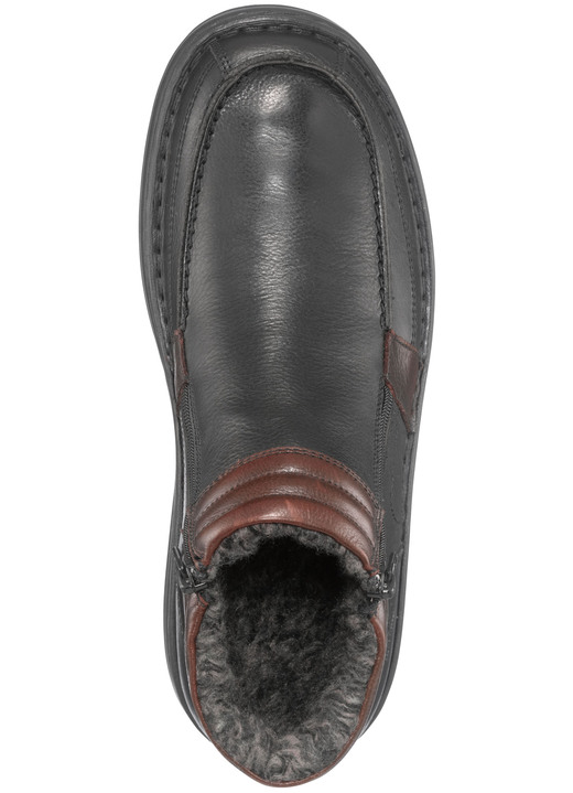 Stiefeletten - GINO GALANTE, gefütterte Herren-Boots, Winterschuhe, mit herausnehmbarem Fußbett, in Größe 040 bis 047, in Farbe SCHWARZ-BURGUND Ansicht 5