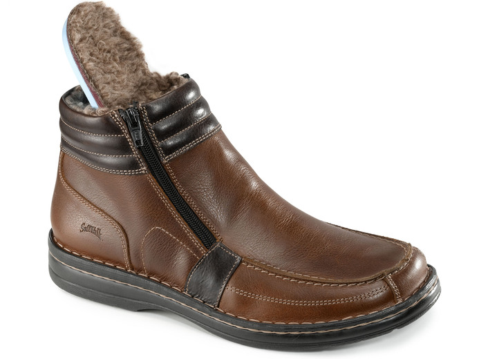 Stiefeletten - GINO GALANTE, gefütterte Herren-Boots, Winterschuhe, mit herausnehmbarem Fußbett, in Größe 040 bis 047, in Farbe COGNAC-MOKKA Ansicht 2