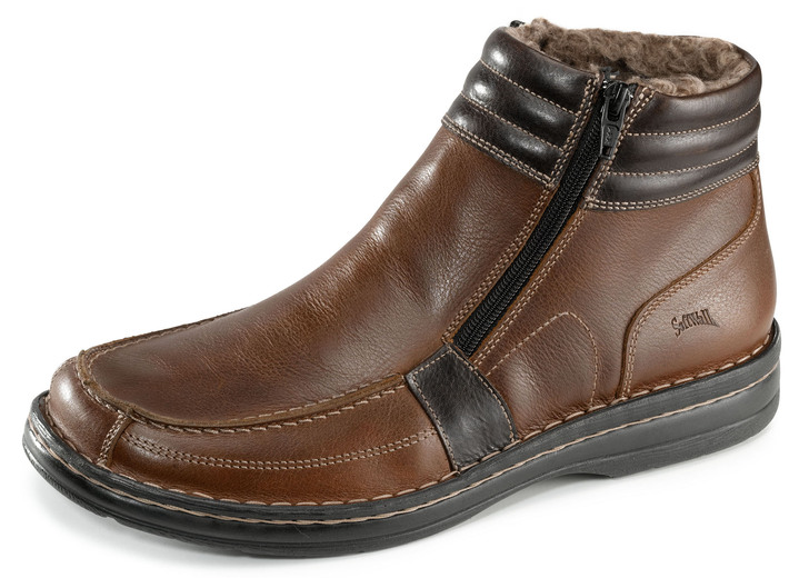 Stiefeletten - GINO GALANTE, gefütterte Herren-Boots, Winterschuhe, mit herausnehmbarem Fußbett, in Größe 040 bis 047, in Farbe COGNAC-MOKKA Ansicht 1