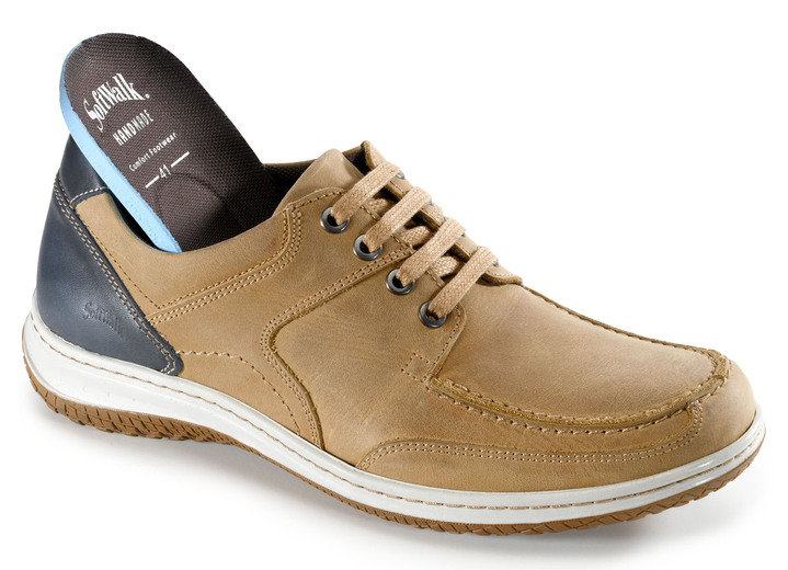 - Schnürschuhe mit Kontrast-Besätzen, in Größe 040 bis 046, in Farbe COGNAC-BLAU Ansicht 2